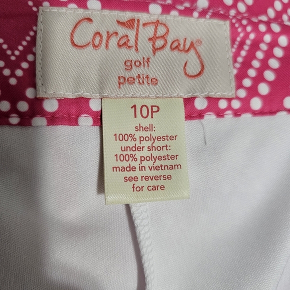 Coral Bay Golf Skort Quick Dry Side Zipper Hot Pink Womens Size 10P - Picture 6 of 6